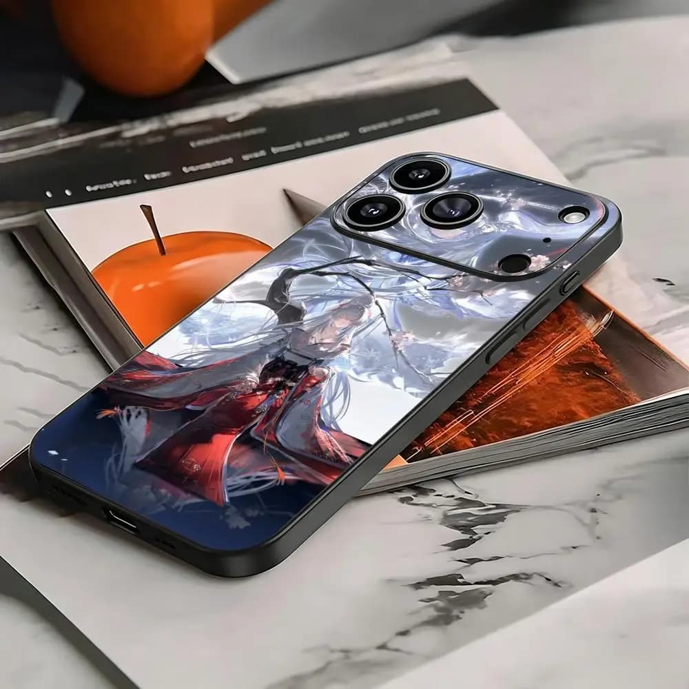Hiyuki Wuthering Waves Phone Case For iPhone 17 16 15 14 13 12 X XR XS 8 Plus Mini Pro Max Soft black Shockproof Cover