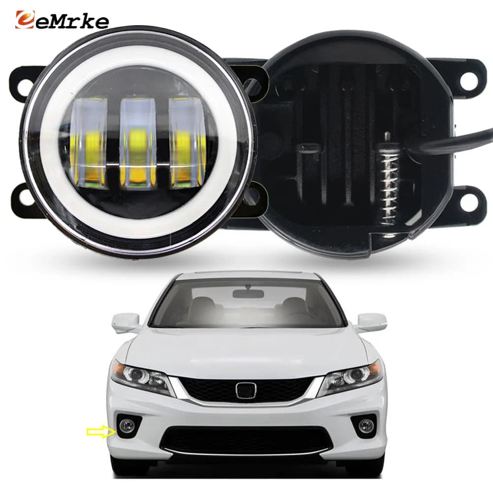 Aggiornamento Led Fendinebbia Indicatore di direzione per Honda Accord Coupe 9 / IX 2013 2014 2015 Faro Bianco Angel Eye DRL Anello 30W