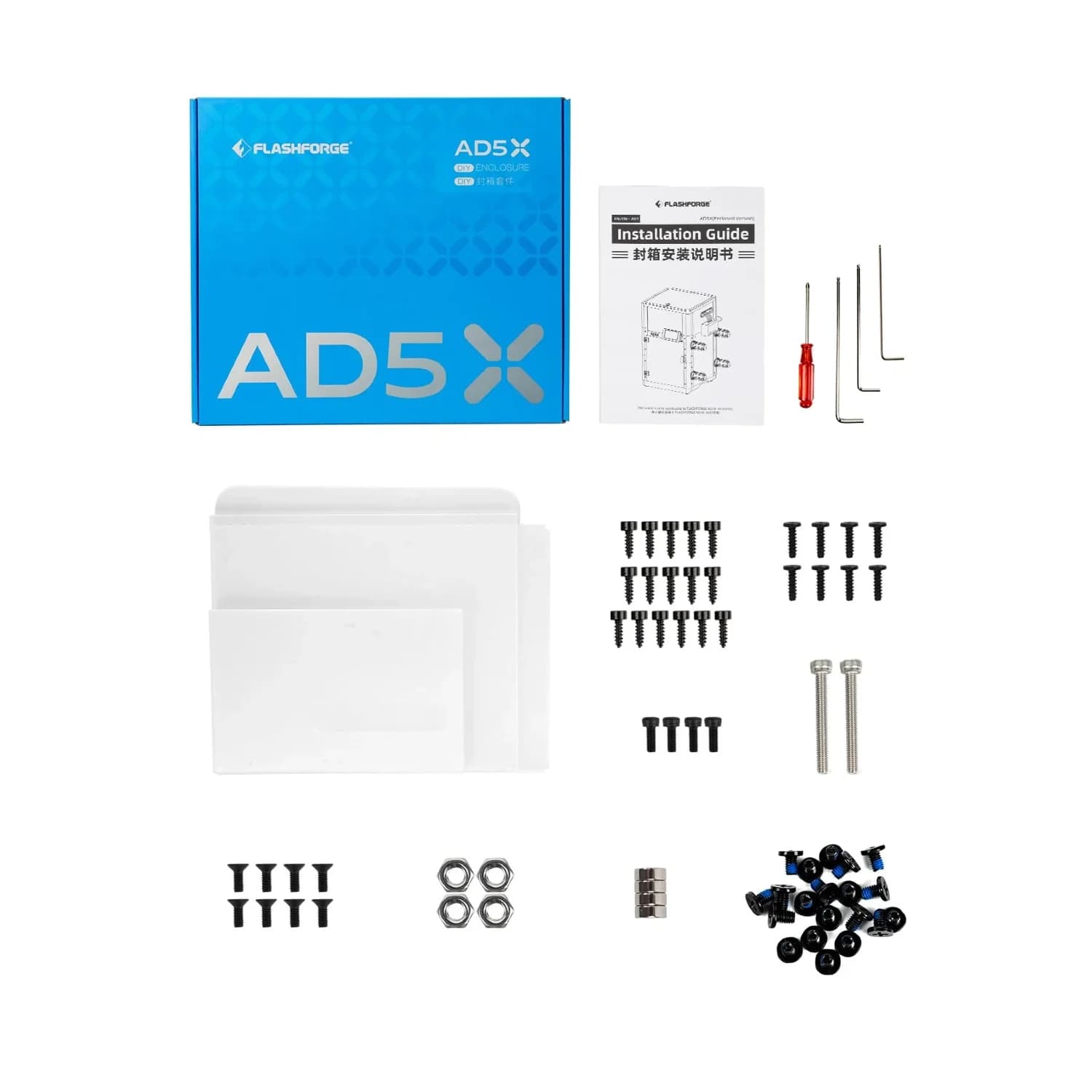Kit custodia per FLASHFORGE AD5X Copertura protettiva originale Prevenzione polvere per parti della stampante 3D AD5X