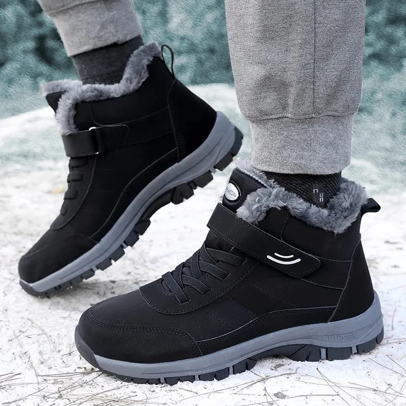 New Snow Boots Women Casual man Winter Shoes Platform Non-slip Warm Fur Ankle Boots Plush Combat Outdoor Hiking Motorcycle Boots
