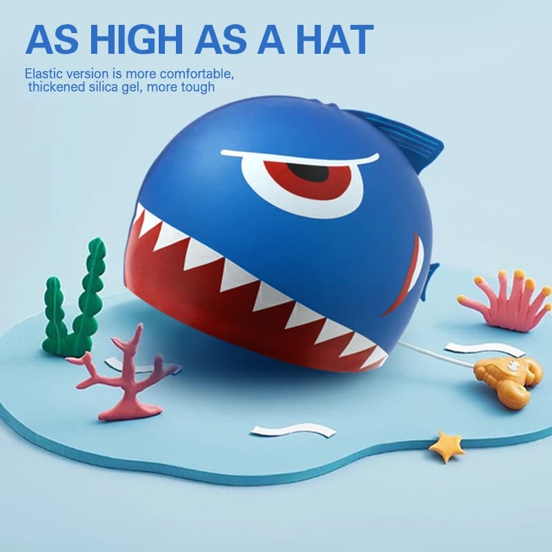 Silicone Kids Swimming Head Silicone Cartoon Animated for Long Hair Babies Protect Your Ear Pool Hat for Boys and Girls Elastic