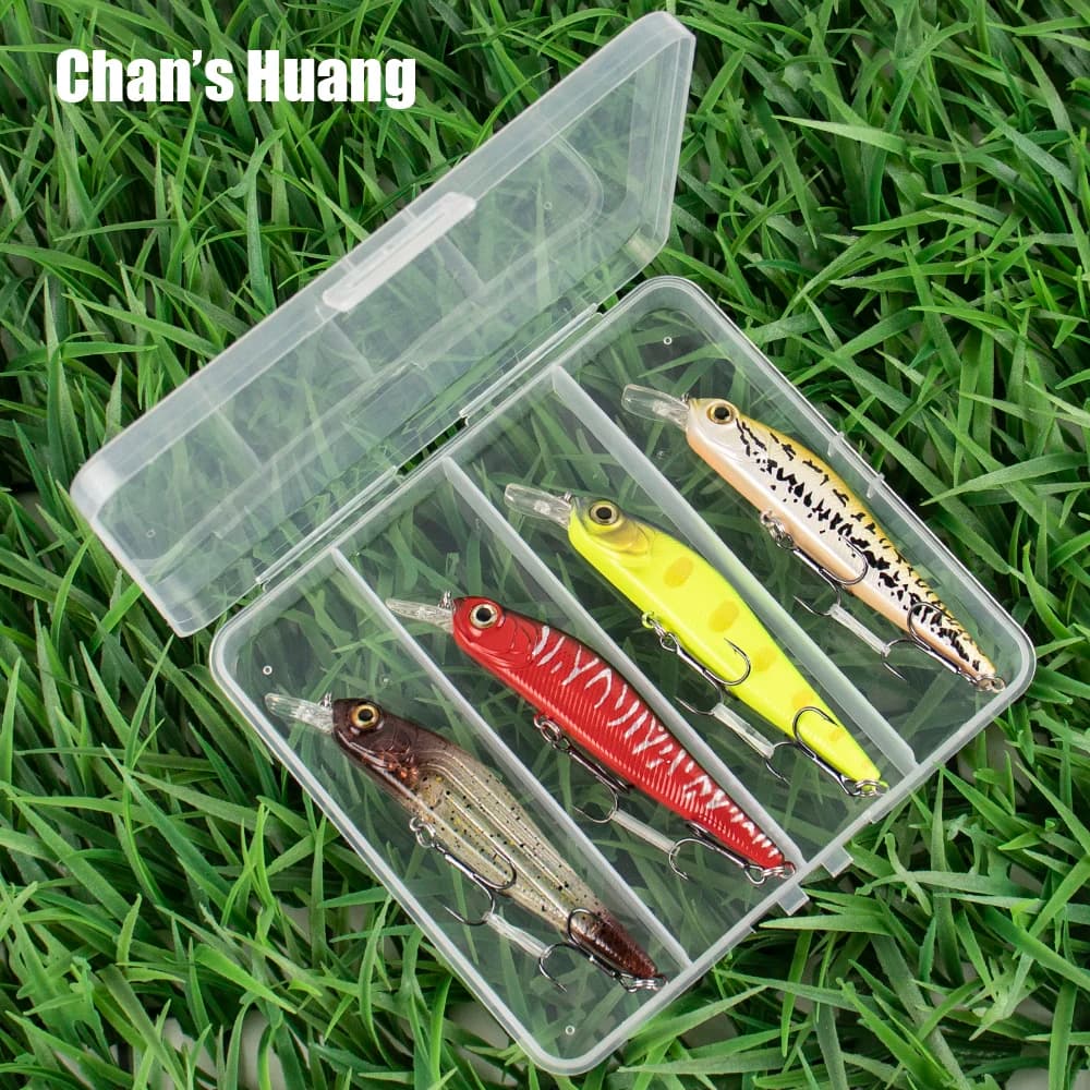 Set di 4 Esche Artificiali Chan's Huang per Pesca al Bass, Persico e Luccio, 4,52 Pollici, 11,5g, Esche Dure Artificiali Tipo Crank Bait