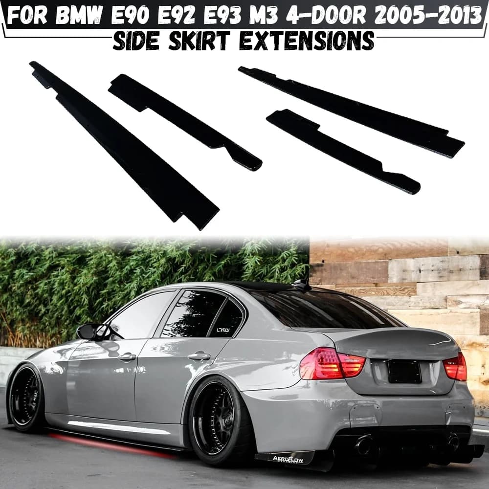 Side Skirts Extension Splitter For BMW 3 Series E90 E92 E93 M3 4-Door 2005-2013 Auto Modification Exterior Parts Body Kit