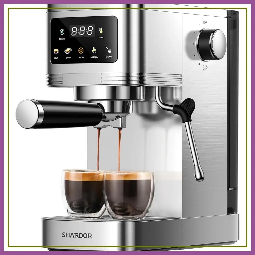 Macchina per Espresso 20 Bar con Montalatte, Touchscreen, Temperatura Regolabile per Cappuccino e Latte