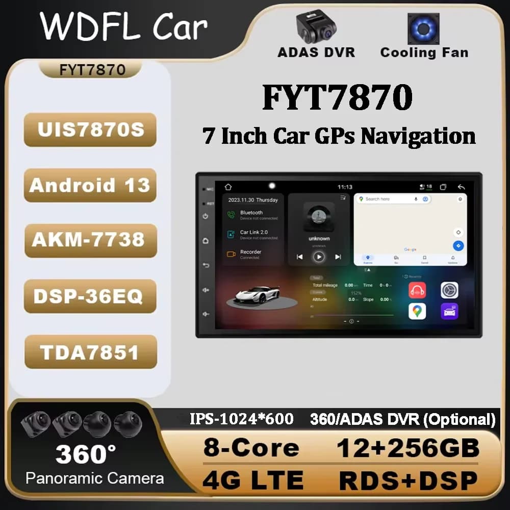 FYT7870 2 Din Android Autoradio Carplay 7 Pollici Auto Multimedia Video Player Radio Stereo GPS Per Nissan Honda Toyota Lada VW
