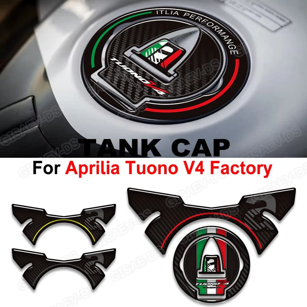 Moto Per Aprilia Tuono V4 Fabbrica 1100 Tappo del serbatoio Manopole Gas Olio combustibile Kit Protezione del ginocchio Adesivi 2021 2022 2023 - 2026