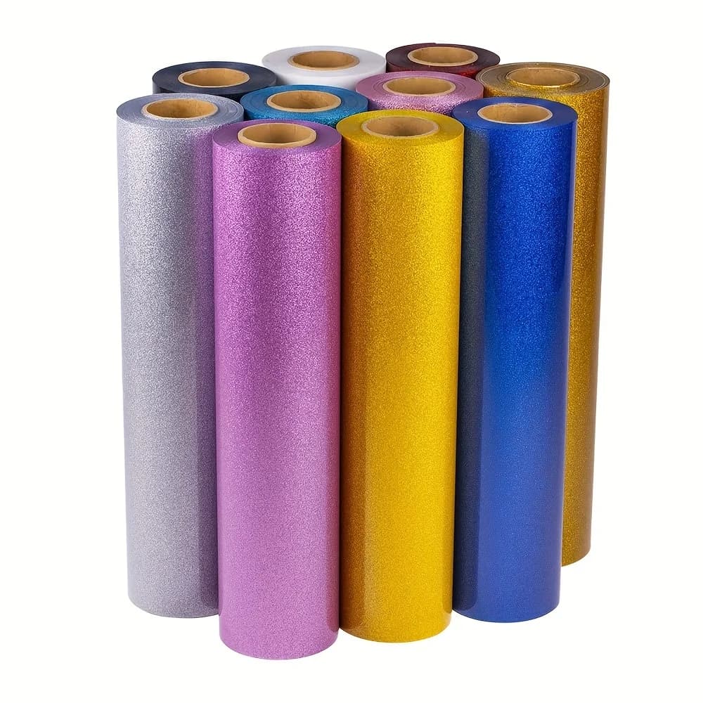 12' X 7ft Glitter HTV Vinyl, Guangyintong Heat Transfer Vinyl for T Shirt, Iron On Vinyl for All Cutter Machine, Permanent Vinyl