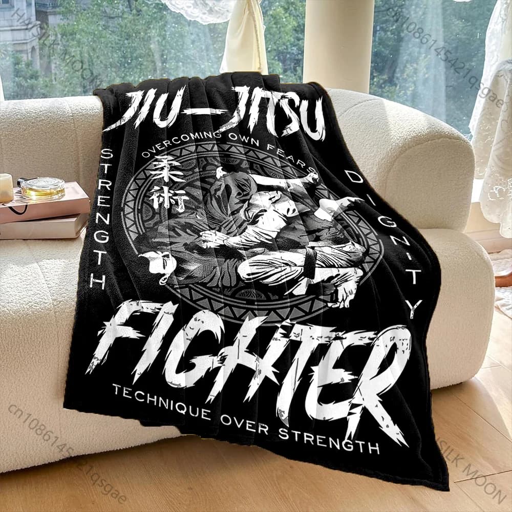 1PC Jiu-Jitsu Grappling Print Coperte calde per adulti e bambini, per casa, viaggi, auto, morbide e confortevoli, adatte a tutte le stagioni