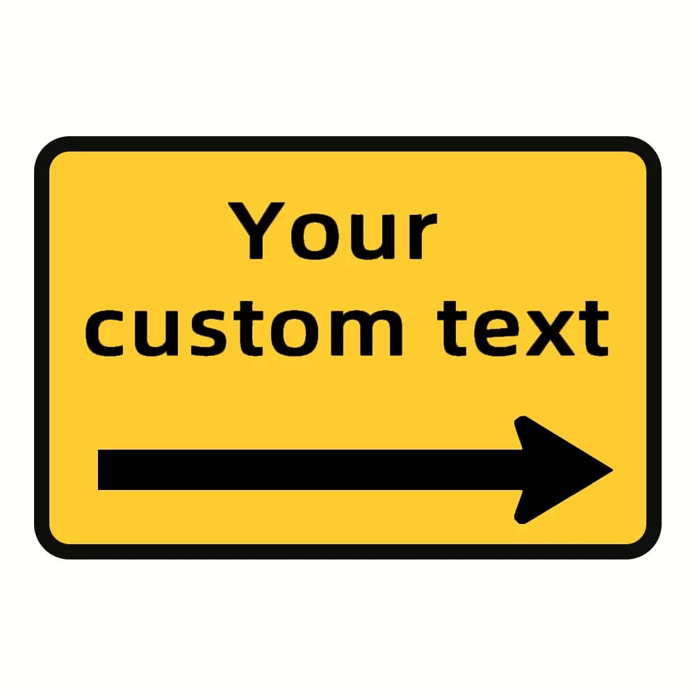 CIFbuy Custom Text Metal Sign,Yellow Right Arrow Direction Wall Decor (Only For Decoration)