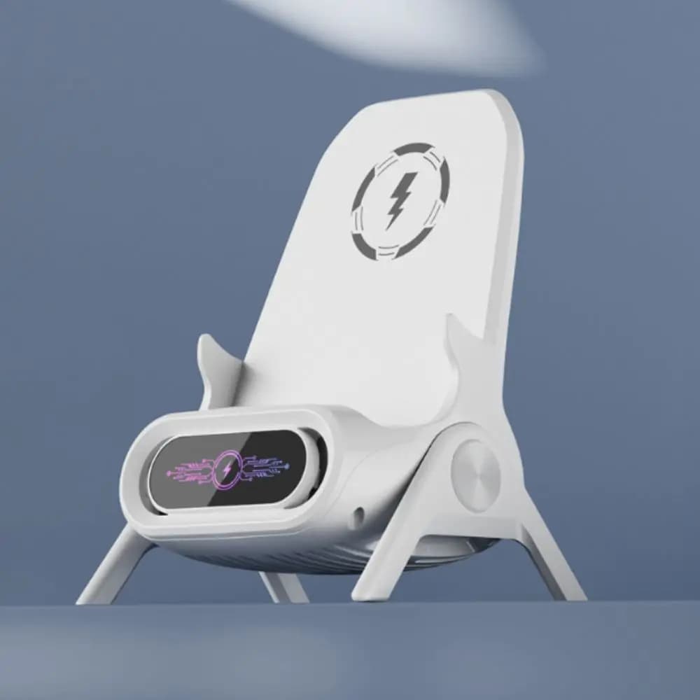 Caricabatterie Wireless Magnetico 15W per Telefono Ricarica Rapida Intelligente a Forma di Sedia Caricatore Universale Stabile