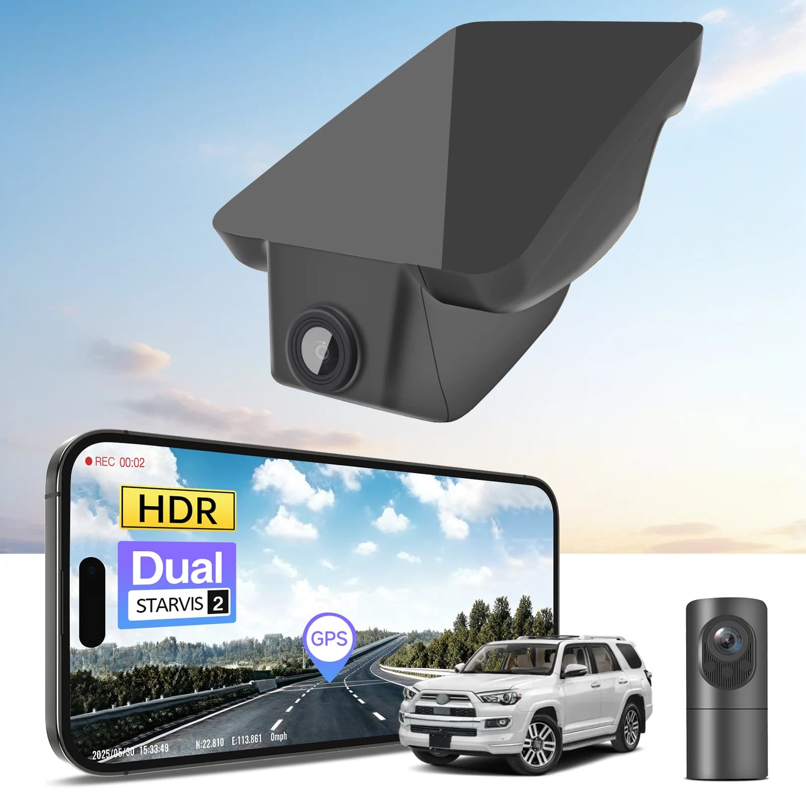 Dash Cam Mangoal con Sensore STARVIS 2 Dedicato, Telecamera per Auto 4K per Toyota 4Runner 2020-2026, GPS WiFi e APP, Plug and Play