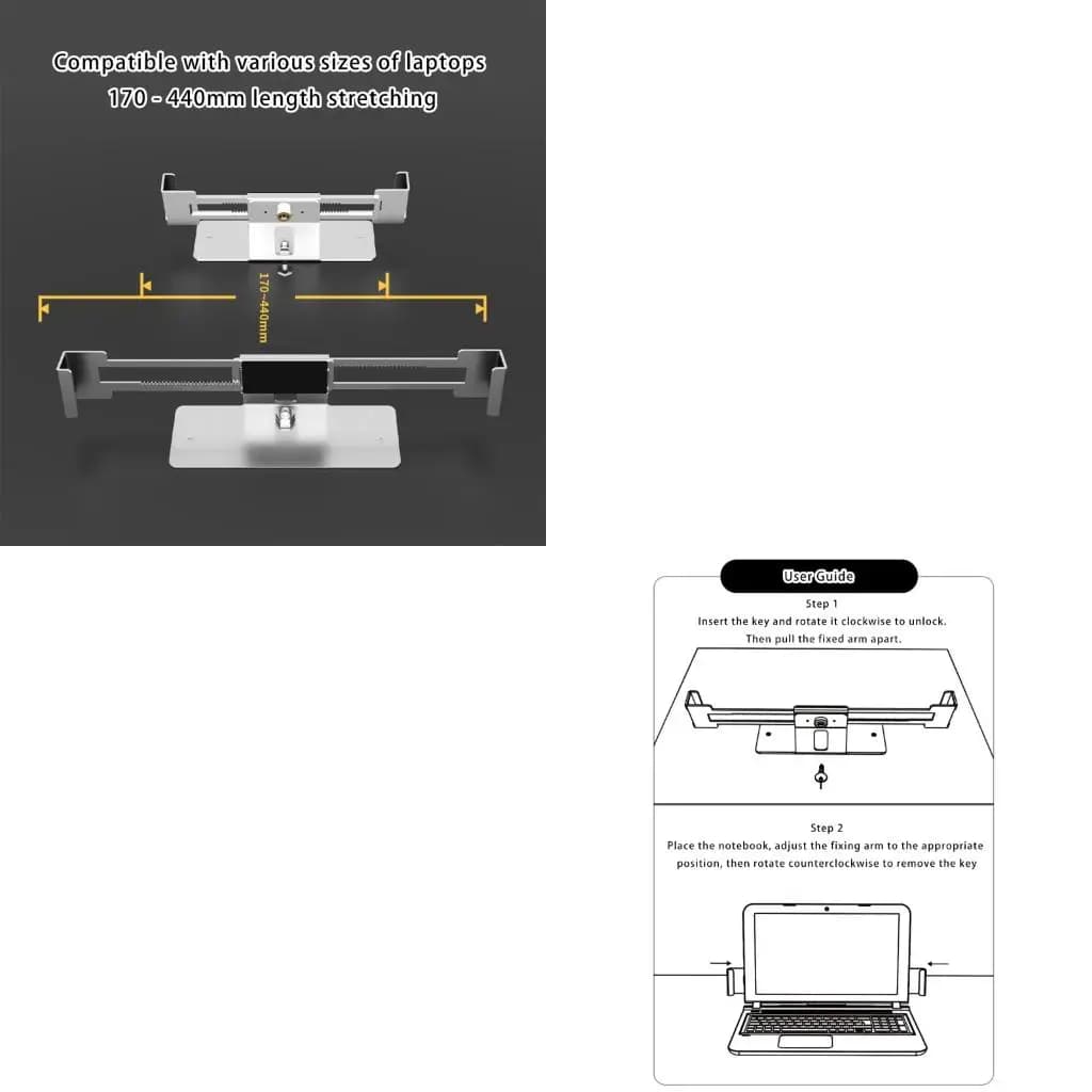Supporto per laptop con serratura Supporto per tablet in alluminio con display da tavolo antifurto