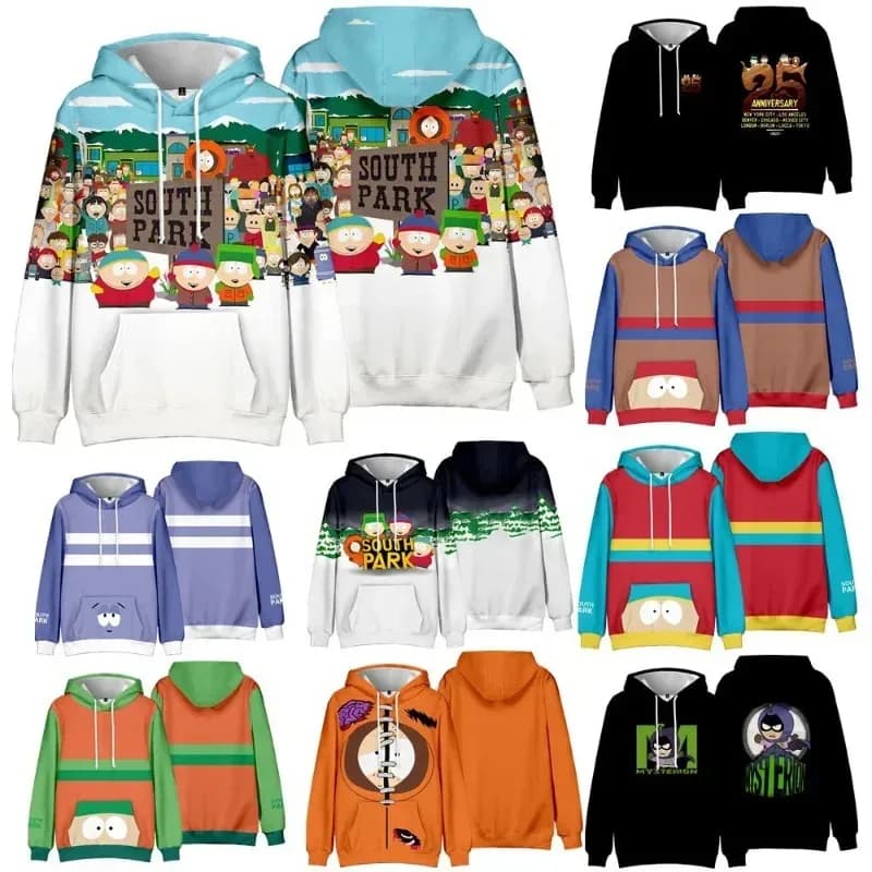 2025 Nuovo Cosplay South Cartoon Park Anime 3D Stampa Felpe Kenny Kyle Stan Moda Uomo Donna Felpa Costumi Invernali Compleanno
