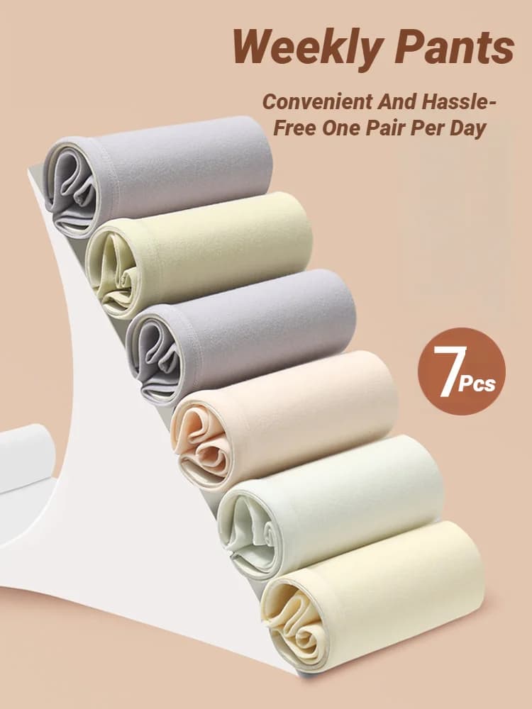 Set di 7 Mutandine da Donna Traspiranti, Slip Senza Cuciture, Slip Tinta Unita, Morbide e Sexy a Vita Bassa, Lingerie Femminile