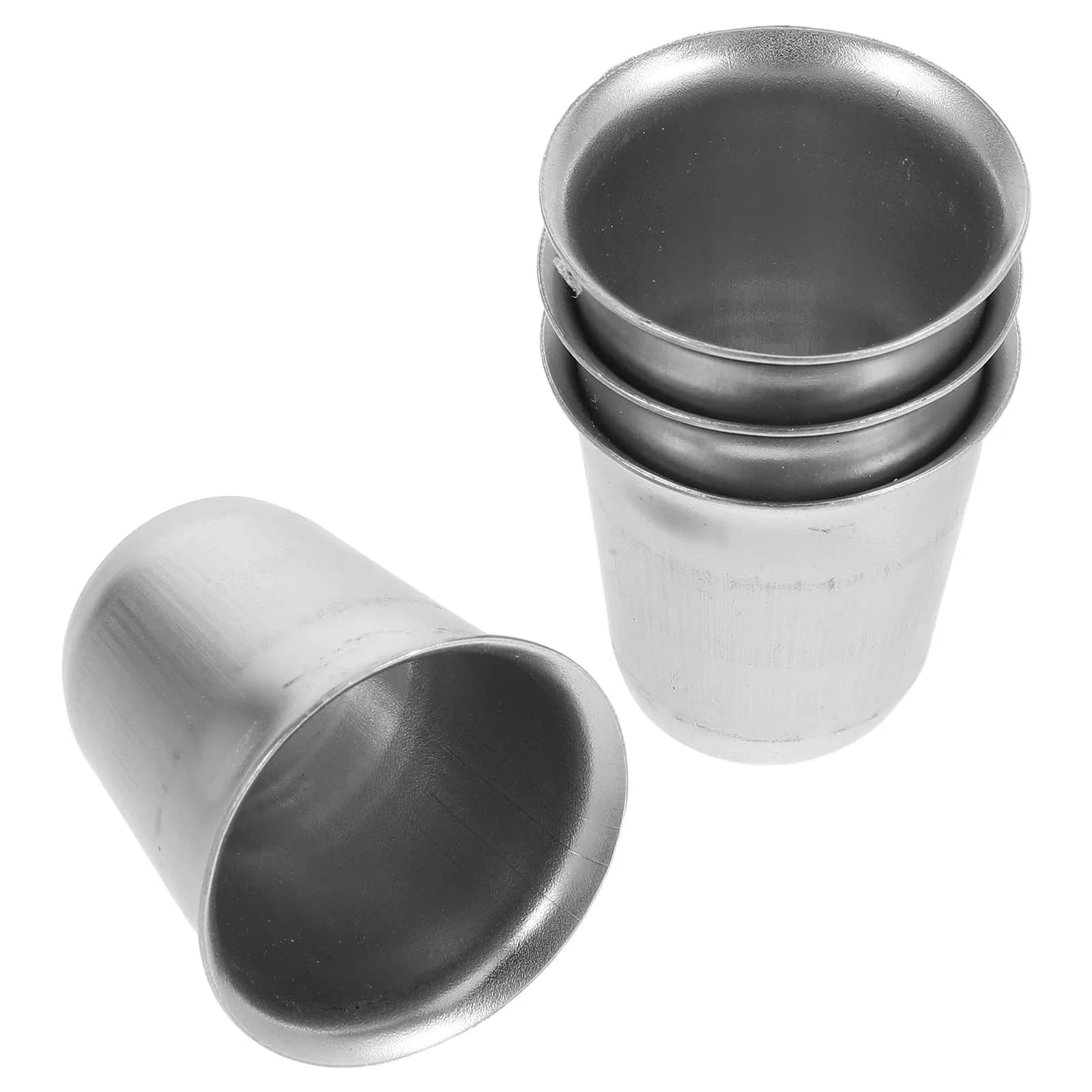 Set di 4 Calici in Acciaio Inox per Comunione, Design Lucido con Base Stabile, Coppa Multifunzionale per Acqua Santa per Uso Religioso