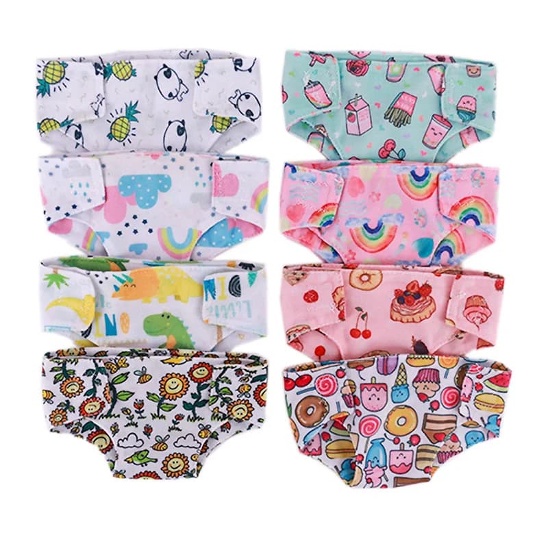 Pannolini per bambole, intimo carino con stampa di animali e frutta per bambole americane da 18 pollici e bambole da 43 cm, Our Generation, vestiti per bambole, mutandine