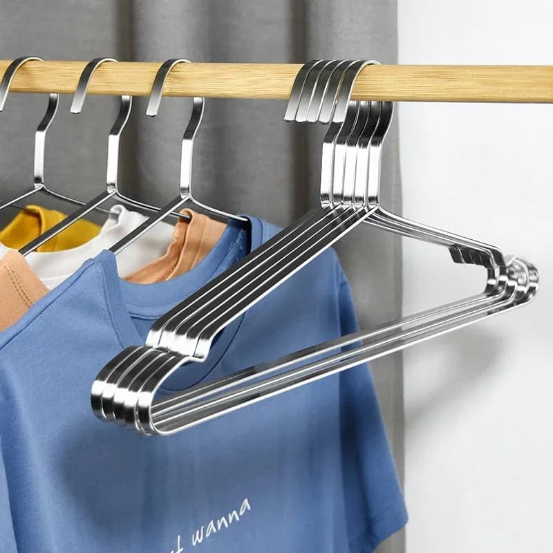 5/10 pezzi appendiabiti in acciaio inossidabile 40/42/45/47cm grandi appendini per adulti abiti per la casa t-shirt cappotto maglione stendibiancheria