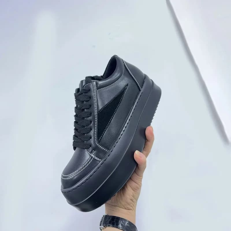 Scarpe da donna da uomo in pelle casual patchwork tela stivaletti alti alla caviglia piattaforma appartamenti aumentanti sneakers basse vintage Owens