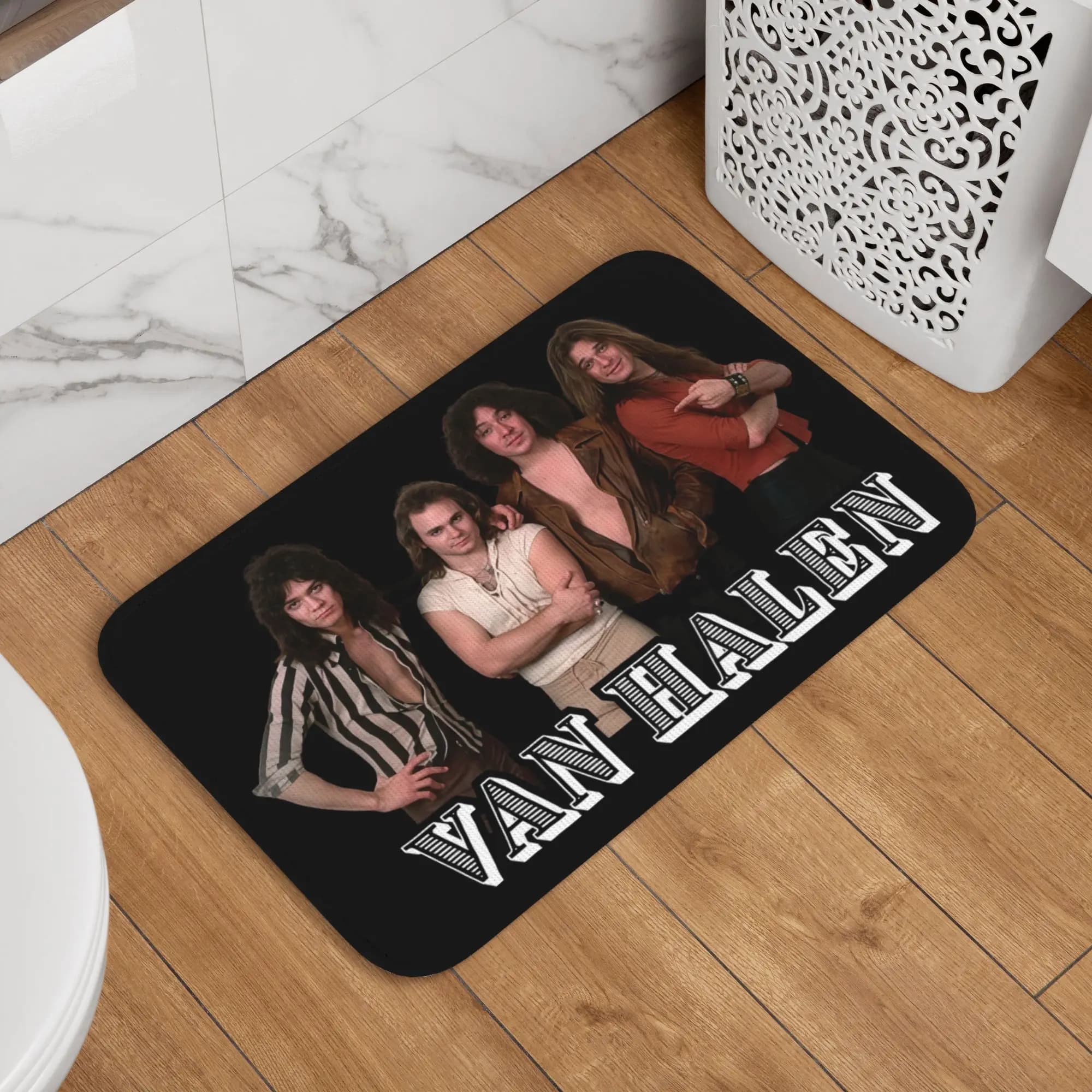Tappetino personalizzato per porta d'ingresso Van Halen Rock Band, antiscivolo, assorbente, per interni, cucina, balcone, ingresso, tappeto
