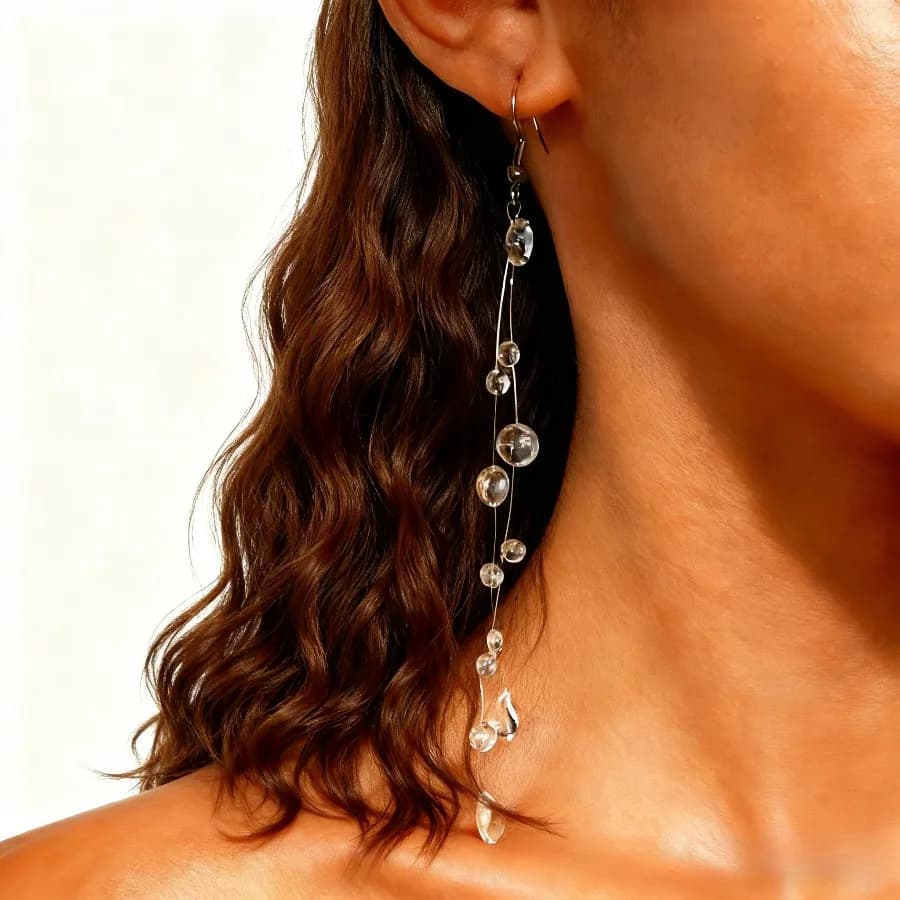 High-quality anti-allergy stylish resin tassel earrings with color fading resistance, suitable for all seasons and an exquisite gift for women