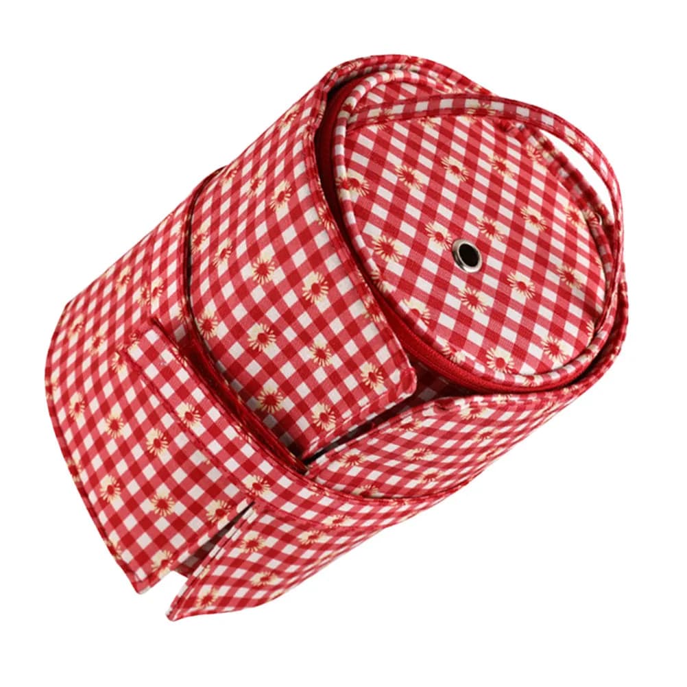 Borsa per uncinetti resistente all'usura in poliestere, organizer per ferri da maglia, custodia portatile per attrezzi da cucito, borsa per filati, custodia per progetti di uncinetto
