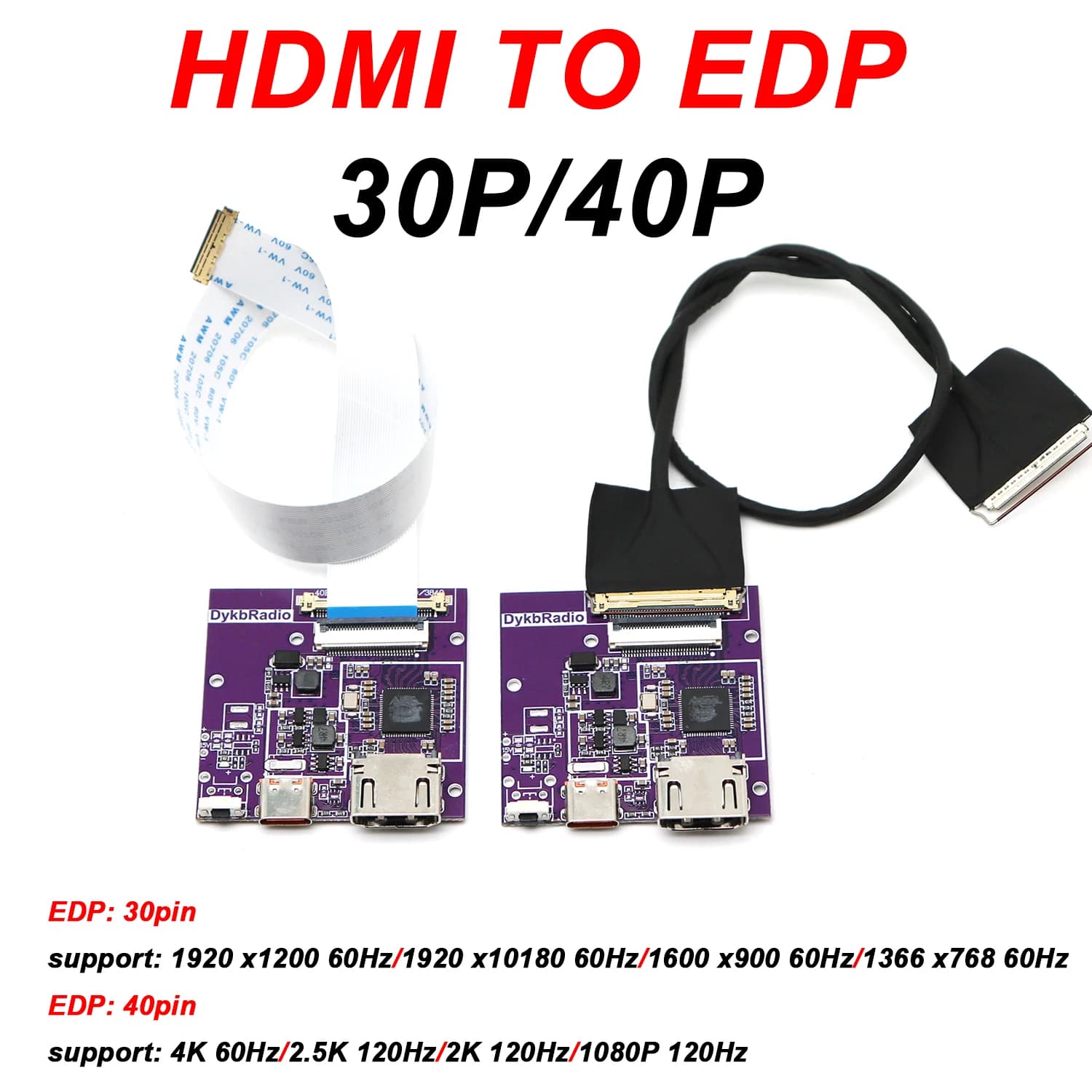 Scheda Driver HDMI a eDP 30PIN 40PIN 2K 4K 60Hz 120Hz per Proiezione Segnale EDP su Monitor LCD Portatile da 10-16 Pollici