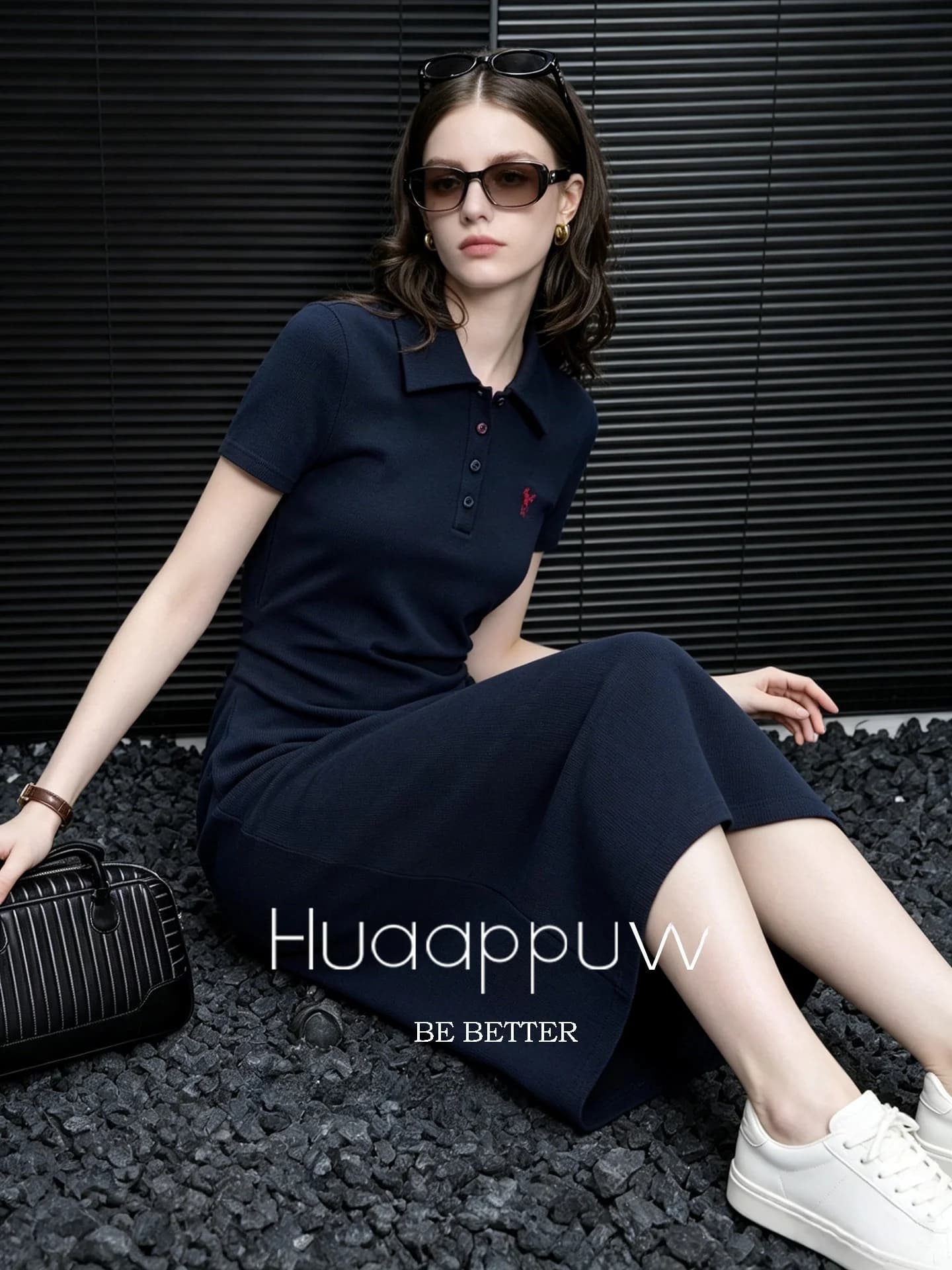 Huaappuw Embroidered Slimming Dress Short Sleeve Waist-Cinched French Style Summer New Arrival Women's Fashion Dress