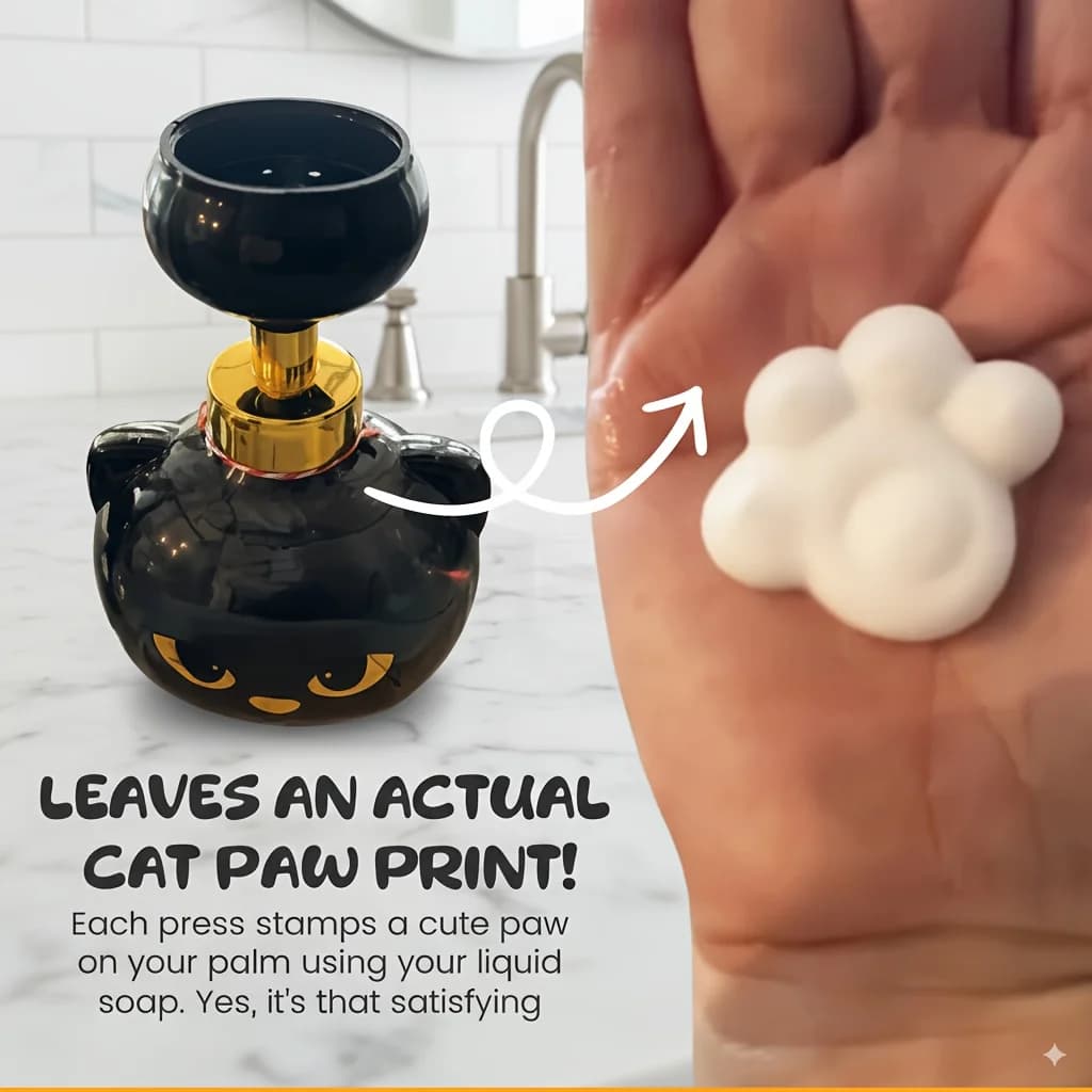 Dispenser di sapone in schiuma a forma di zampa di gatto, pompa ricaricabile che imprime schiuma a forma di zampa, graziosa bottiglia di sapone per le mani per bagno, cucina e bambini