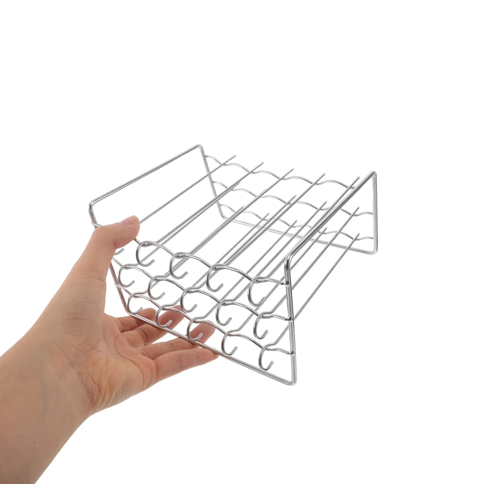1Set Air Fryer Grill Rack Stainless Steel 3-Tier Wire Cooking Rack Oven Pan for Bbq Steak Seafood Vegetable Airfryer