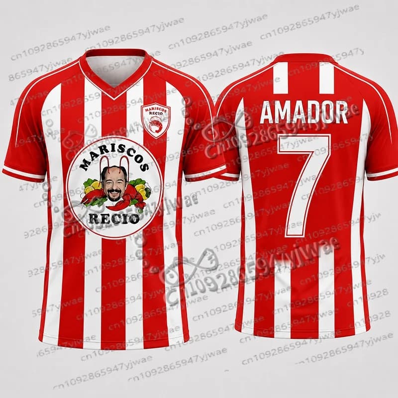 Amador Recio Football Jersey Seafood Shrimp Recio TShirt Quick Dry Sportswear Summer Beach Tee Men Women Camisetas De Montepinar