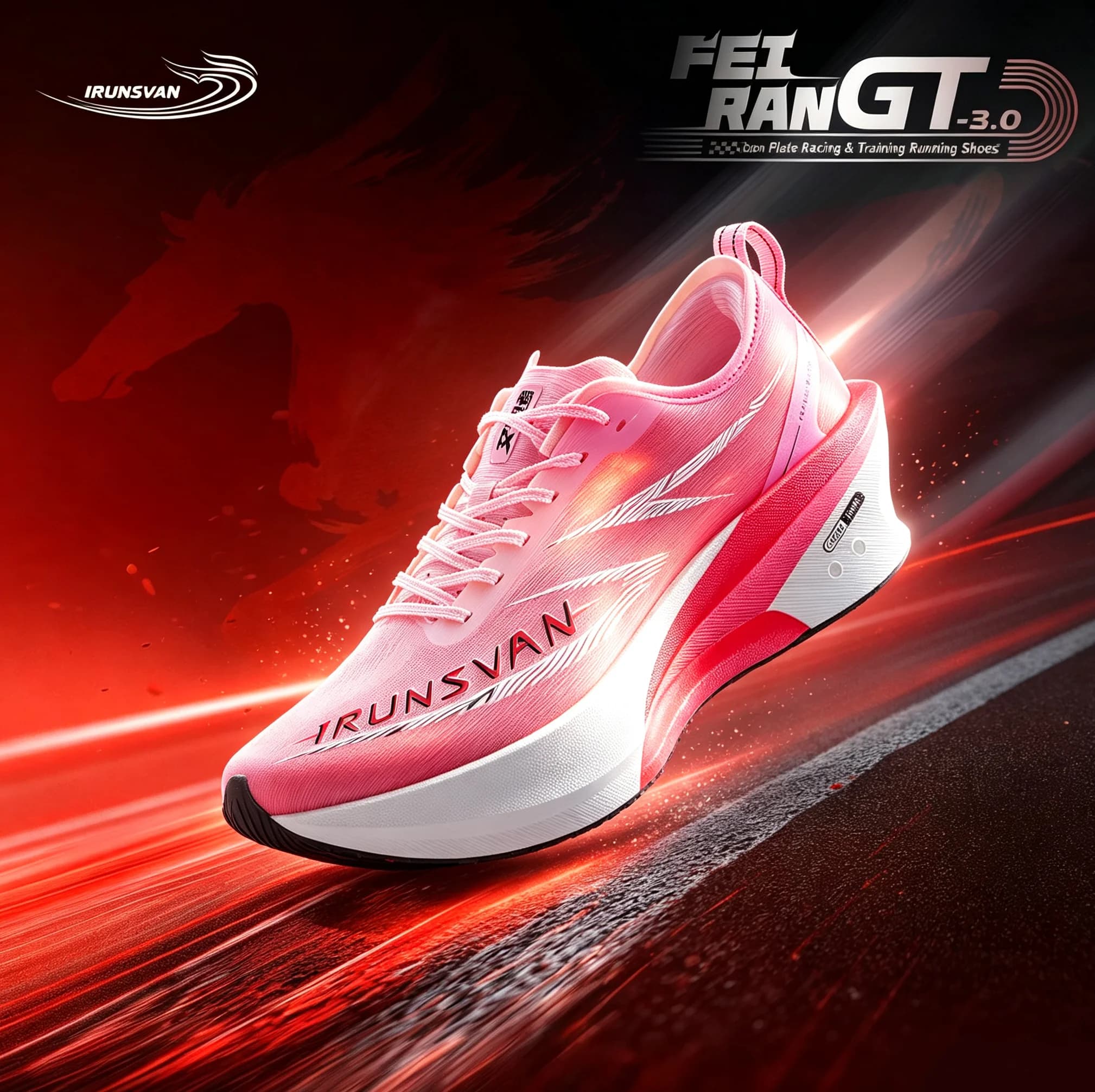 IRUNSVAN Carbon Plate Marathon Training Shoes Shock Absorbing Slip Resistant Antimicrobial Unisex 125