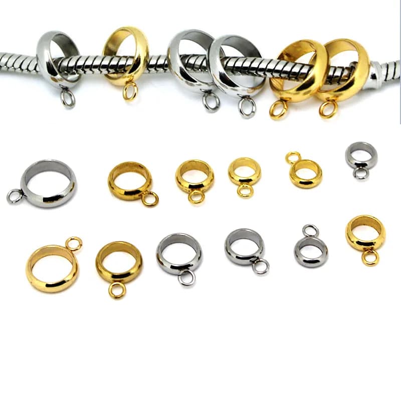 20 pezzi di perline in acciaio inossidabile ganci pendenti con foro grande distanziatore perline connettori fermagli per collana fai da te braccialetto creazione di gioielli