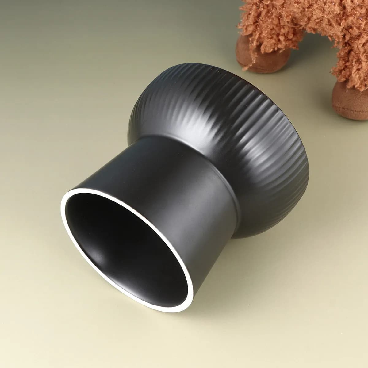 1Pcs High Feet Ceramic Pet Bowl Food Feeder Stable Base Cat Dog Feeding Container Water Serving Utensils Black