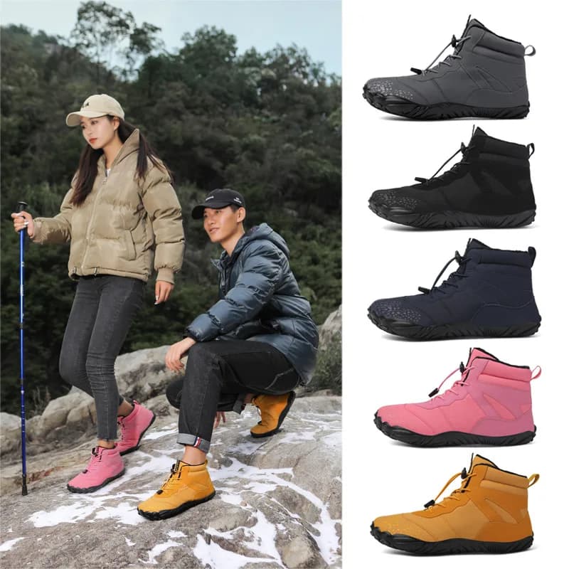 Stivali da neve a cinque dita per esterni Scarpe da trekking Scarpe sportive invernali da uomo e da donna Stivali da viaggio in cotone spesso impermeabile e peluche sneakers uomo scarpe da trekking uomo scarpe trekking