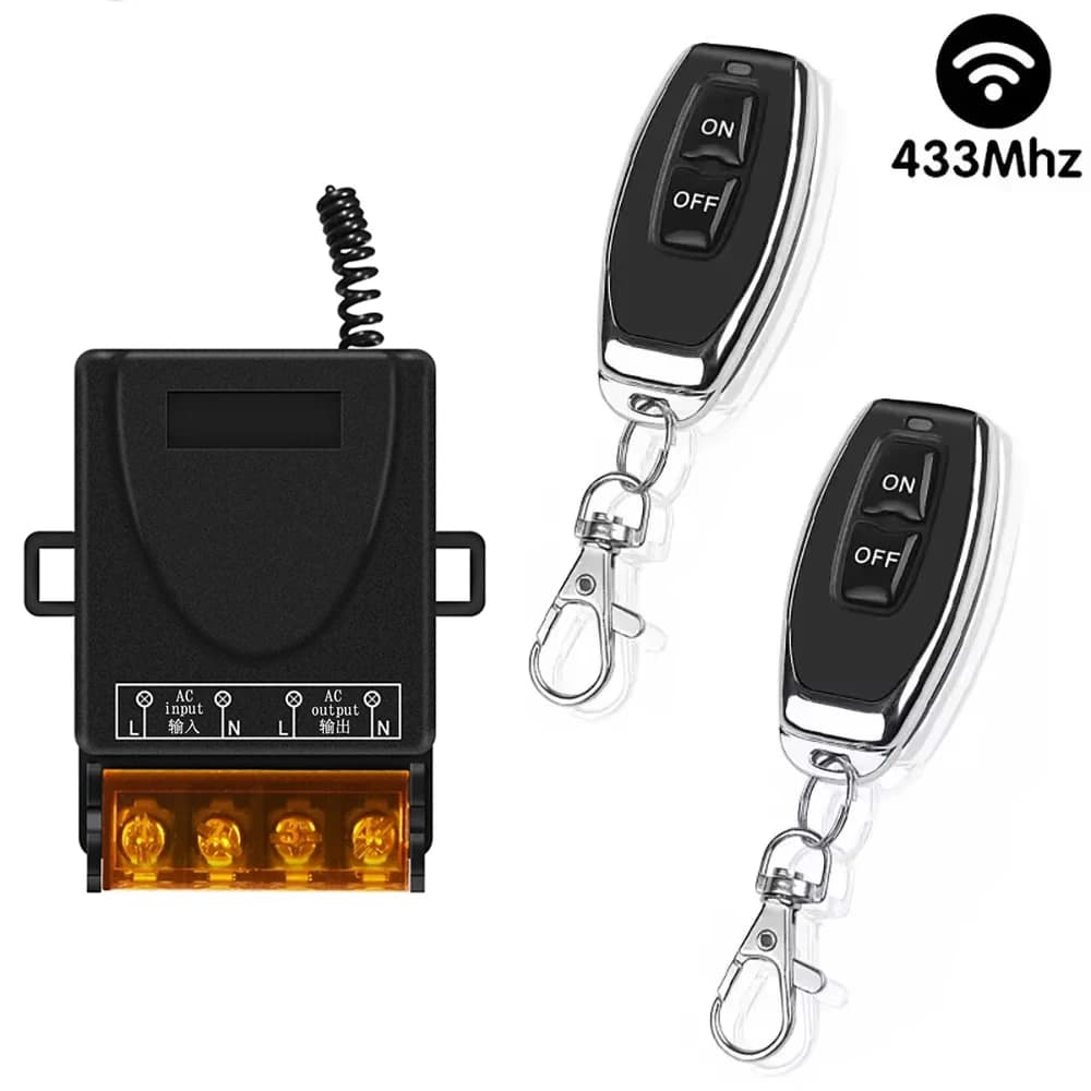 RF Wireless Remote Control Switch 433Mhz AC 110V 220V High Current Relay Receiver for Door Motor LED Electric Appliance