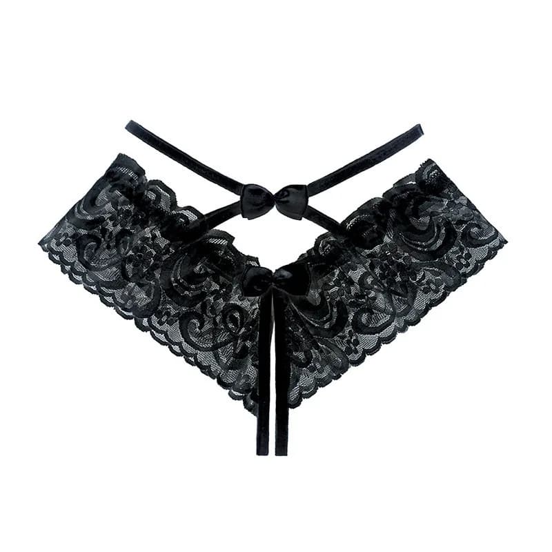 Sexy Thong European and American Women's Hollow Out Erotic Underwear Tempting Lace Strap Open Crotch Pants Erotic Underwear