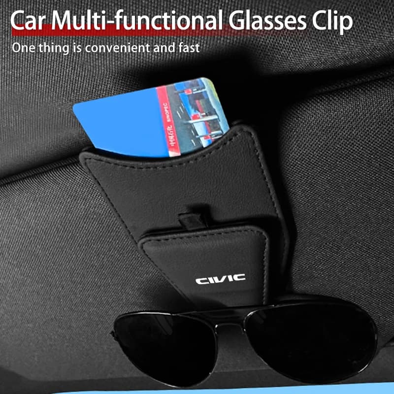 Car Sun Visor Glasses Holder Magnetic Sunglasses Card Clip Auto Accessories For Honda Civic Accord CRV Fit Jazz Transalp CBR