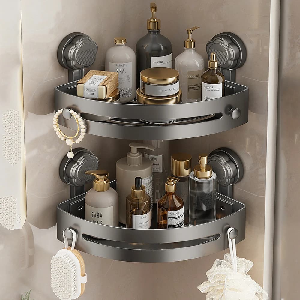 Mensola a muro senza trapano per bagno con ventosa, doccia, portaoggetti a parete, mensola portasciugamani, per bagno, cucina