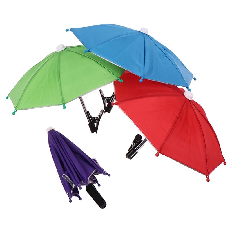 Creative Motorcycle Mobile Phone Holder Sunshade Umbrella Waterproof Small Helmet Sunscreen Phone Stand Bracket