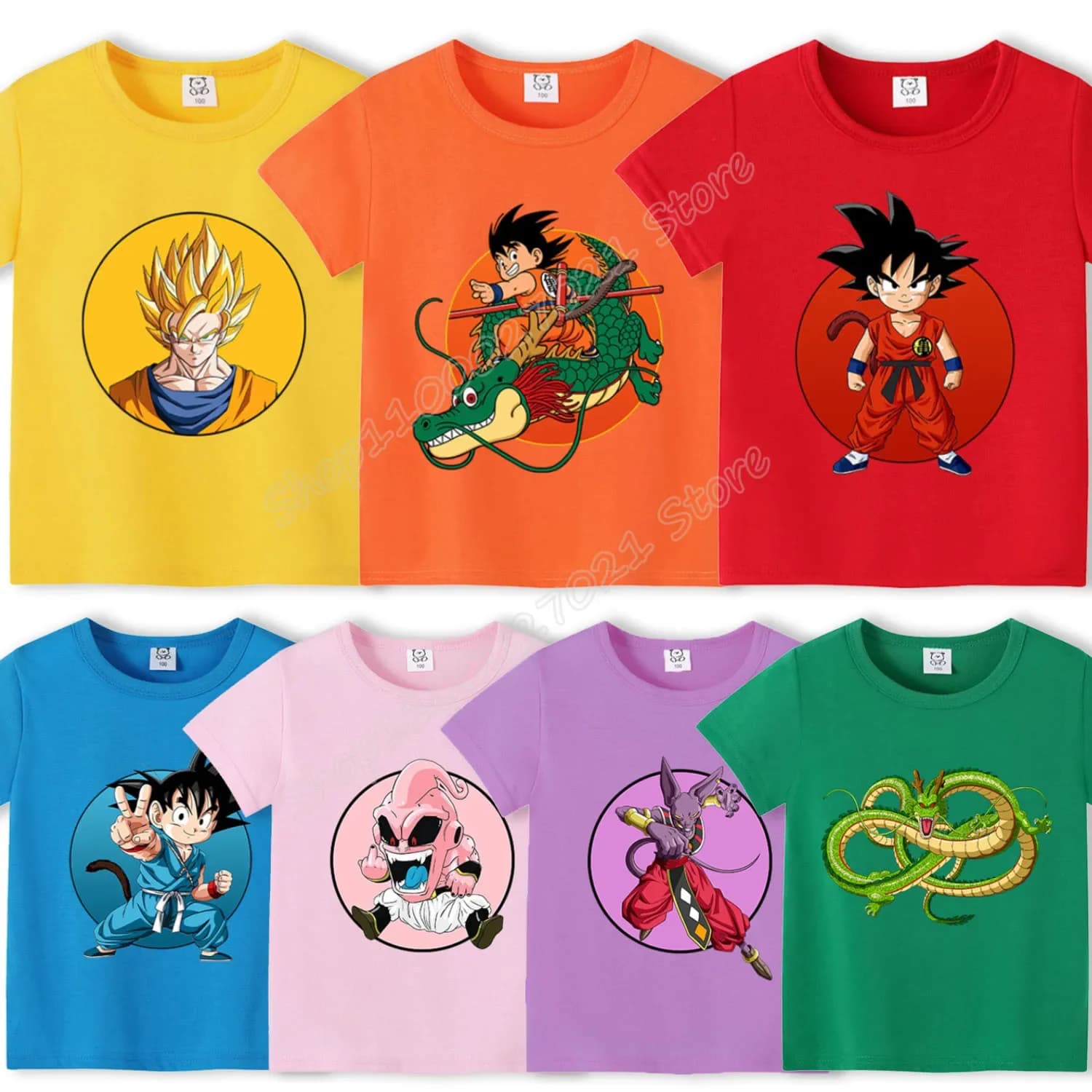 Dragon Ball Goku T-shirt for Children New Colored Clothing Fashion Anime Tops Kawaii Clothes Cartoon Figure Sunmer Tee Kids Gift