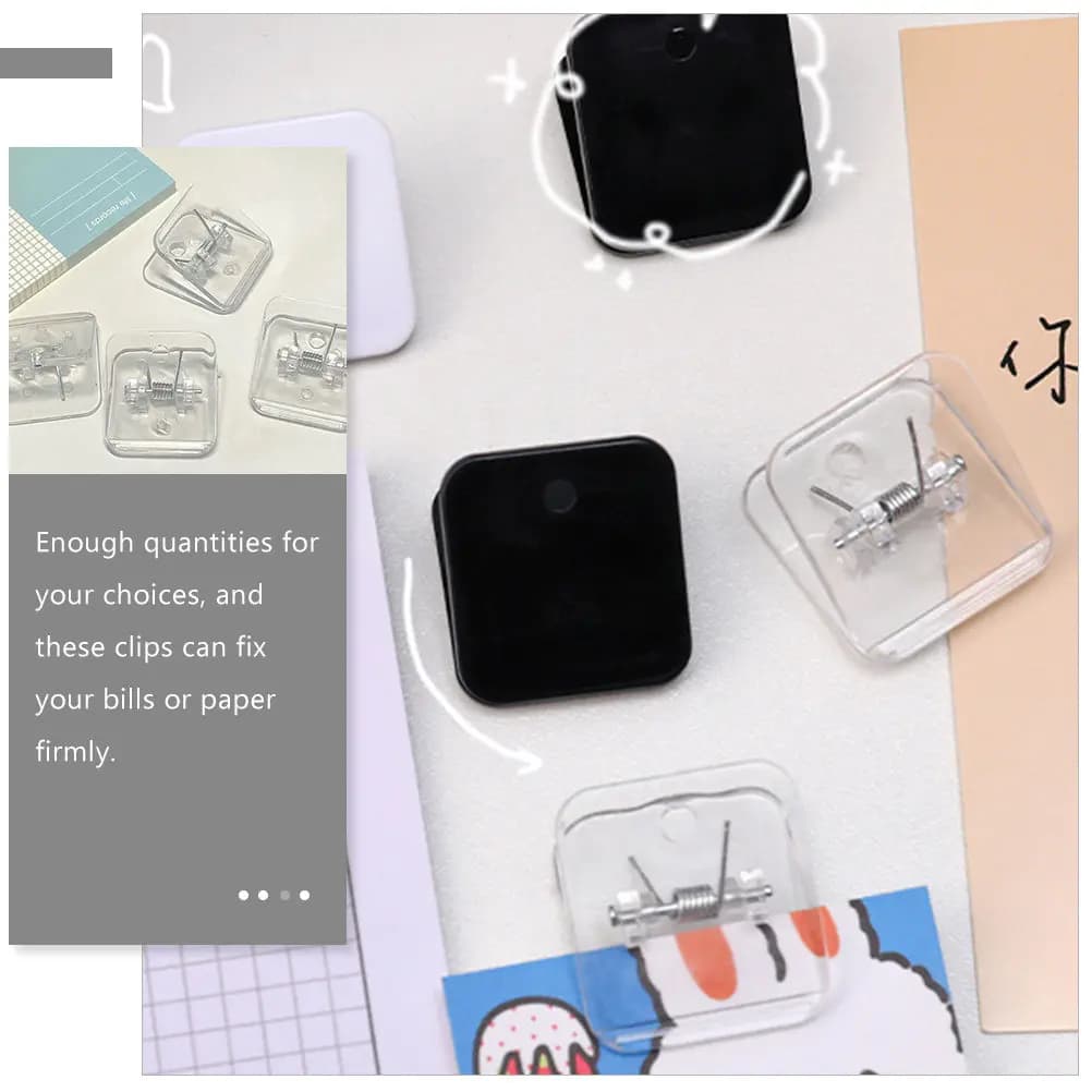 12 clip in plastica per documenti, file, fatture, appunti, schede, agenda, organizer da scrivania, con bordi lisci, di alta qualità, per studenti