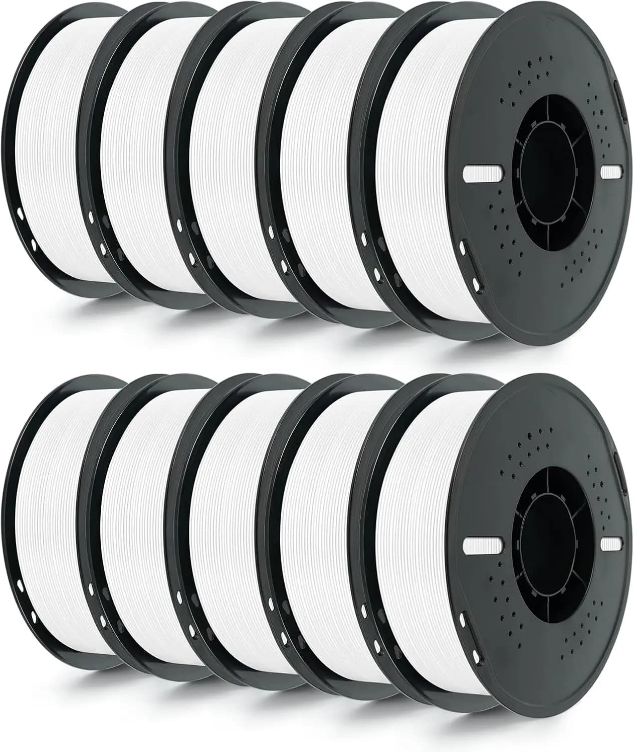 ^For 10KG White PLA Filament 1.75mm, 10 Spools Bulk 3D Printer Filament with ±0.02mm Tolerance,Low Warping Easy to Print PLA for