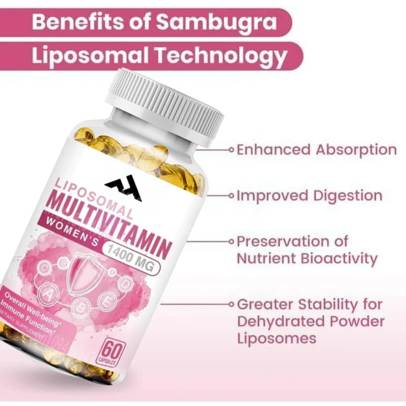 Daily multivitamin supplement for women containing iron, complex of vitamin A, C, D, E and B, 60 capsules