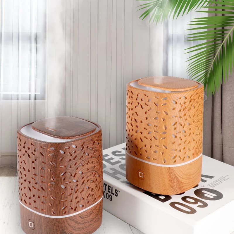Diffusore di aromi NewL10 effetto legno per casa e auto, umidificatore a ultrasuoni USB, diffusore spray automatico.