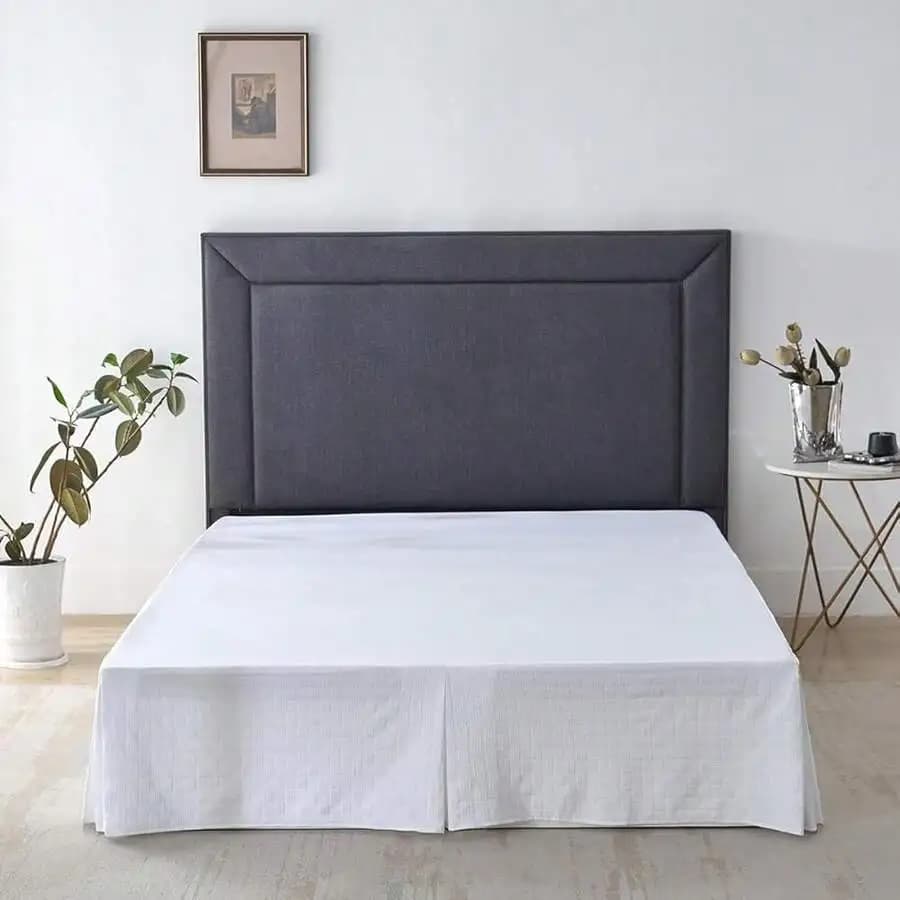 Pleated Bed Skirt Queen Size 12 Inch Drop White Microfiber Jacquard Waffle Weave