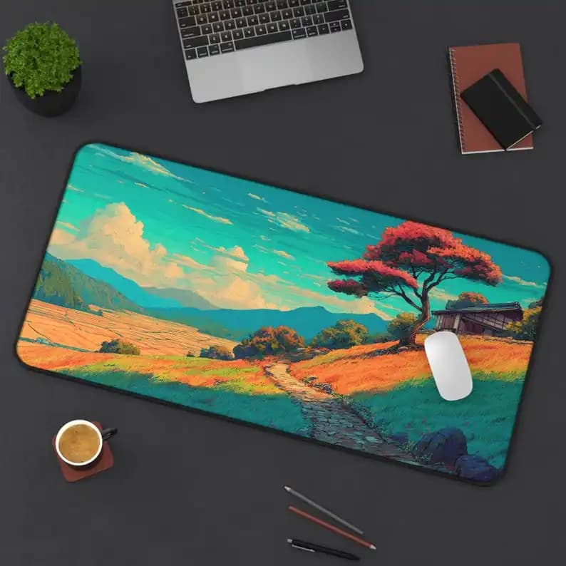 Tappetino per mouse a forma di cartone animato in stile country, simpatica decorazione da tavolo, tappetino per mouse da gioco antiscivolo e impermeabile, il regalo perfetto per gli amici.