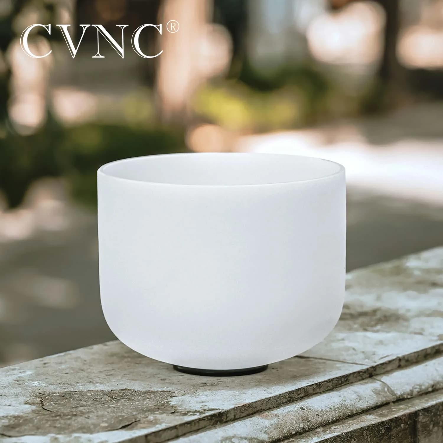 CVNC 11 Inch White Frosted Quartz Crystal Singing Bowl for Sound Healing Instrument with Mallet