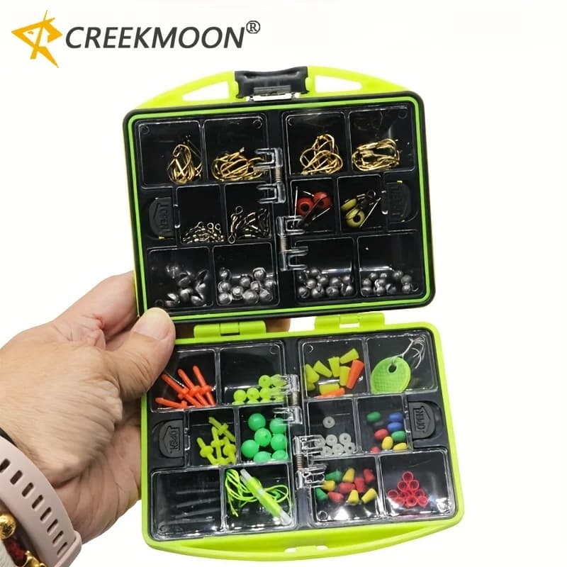 Kit di accessori per impianti di pesca da surf su roccia da 184 pezzi 24 combinati assortiti con ganci girevoli per scatola di attrezzatura per acqua salata da spiaggia per casting su roccia