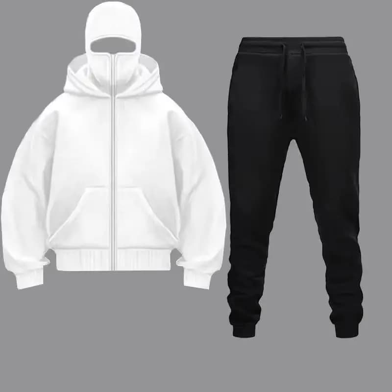 Nuova felpa con cappuccio Set giacca uomo donna doppio cappello autunno inverno coppia set abbigliamento sportivo da uomo felpe con cappuccio pantaloni jogger