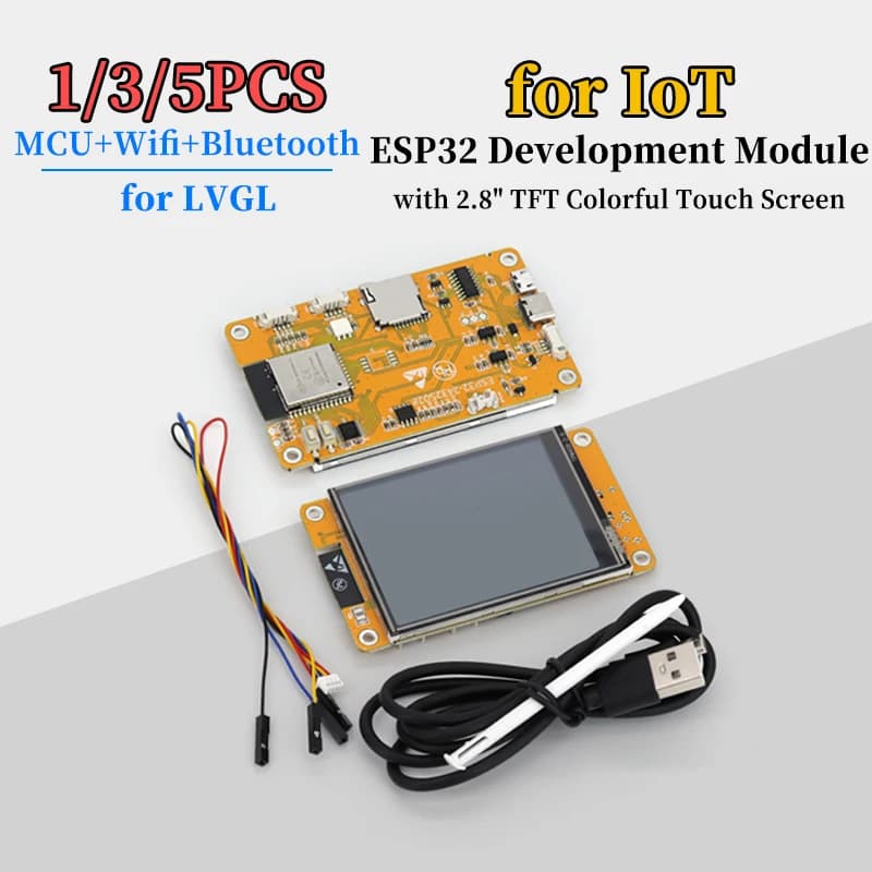 Scheda di Sviluppo ESP32 Arduino LVGL WiFi Bluetooth con Display Smart Touch LCD TFT da 2.8' 240x320 Modulo WROOM